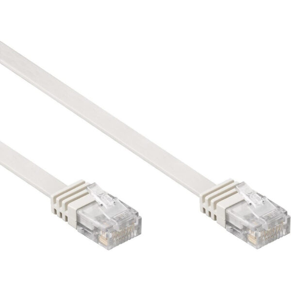 Cavo di Rete Patch Piatto in CCA Cat.5E Bianco UTP 1m - immagine 2