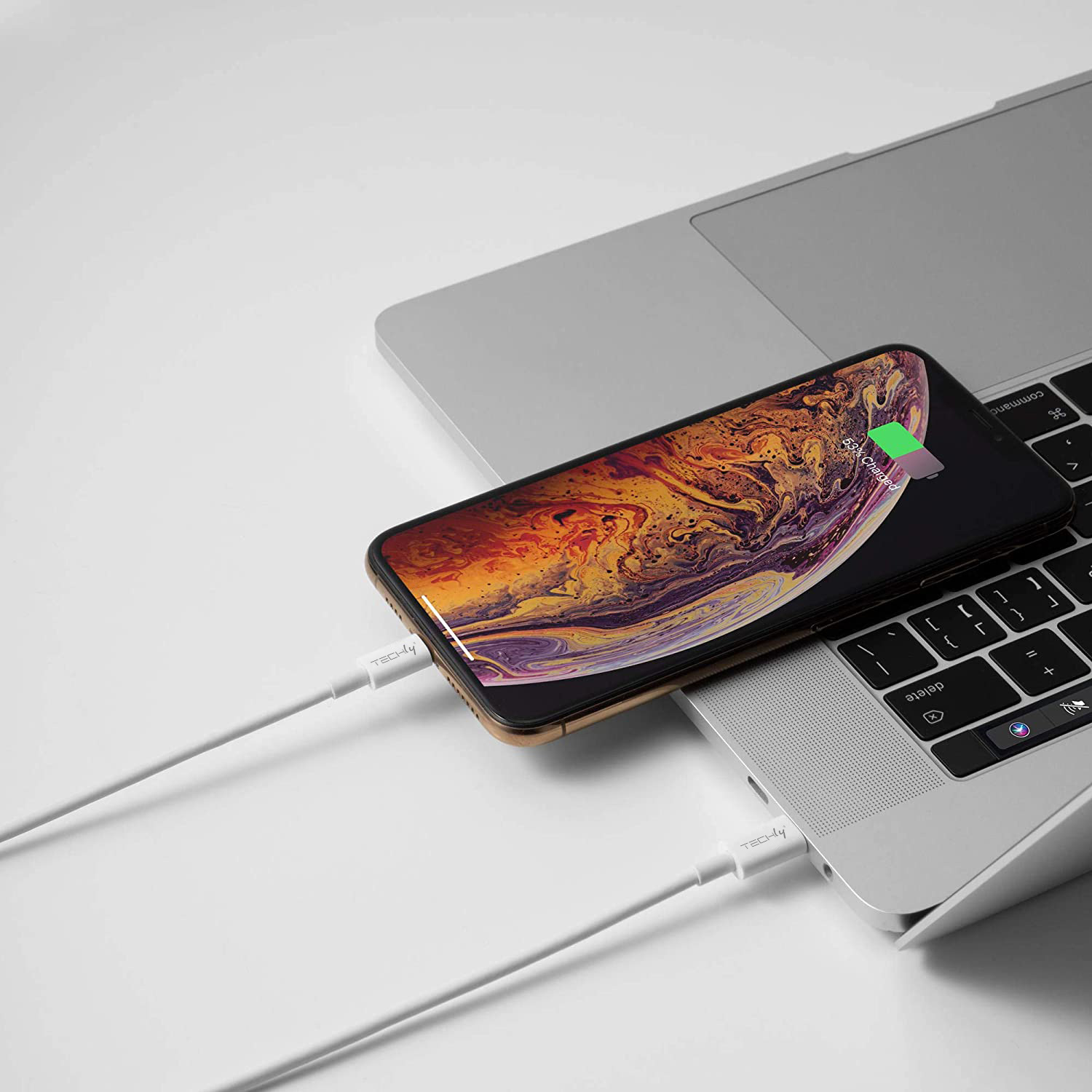 Cavo di Ricarica e Sincronizzazione USB-C™ compatibile con Lightning® 1m Bianco - immagine 6