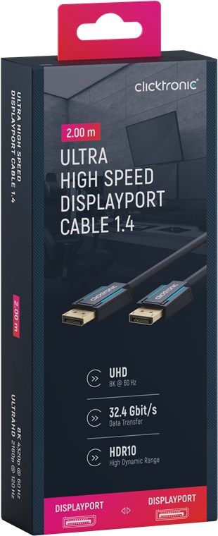 Cavo DisplayPort 1.4 Maschio/Maschio 2m Alta Qualità - immagine 2