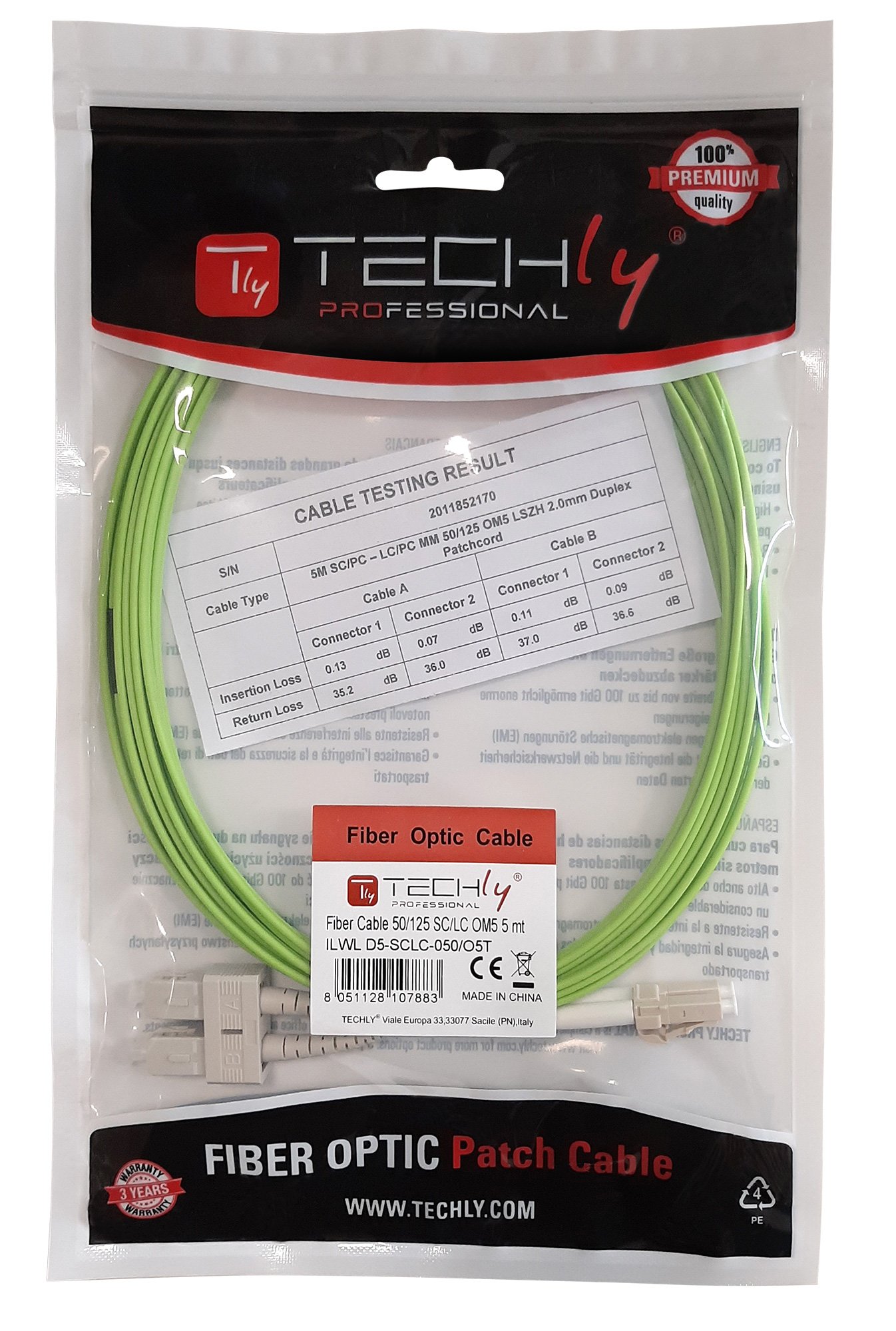 Cavo Fibra Ottica Multimodale OM5 SC/LC 50/125 5 m - immagine 2