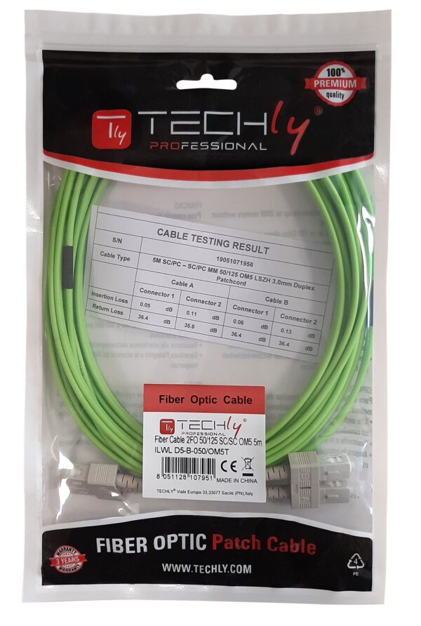 Cavo Fibra Ottica Multimodale OM5 SC/SC 50/125 2 m - immagine 2