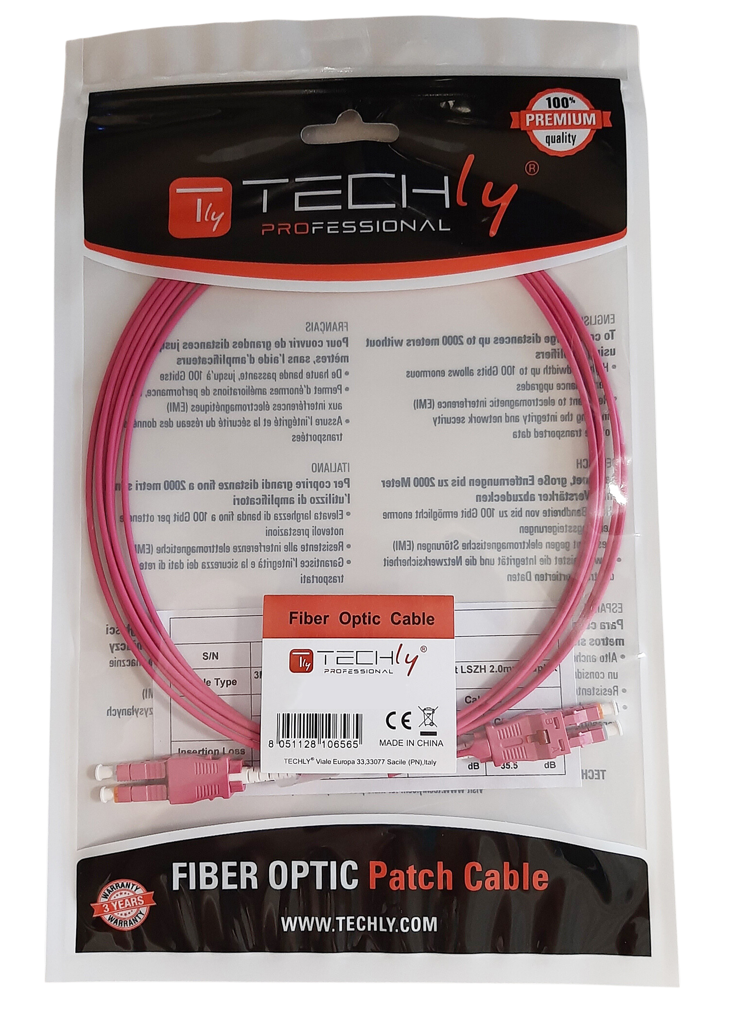 Cavo Fibra Ottica Multimodale Uniboot HD OM4 LC/LC 50/125 5 m - immagine 2