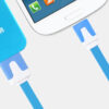 Cavo Flat USB AM a Micro USB M Azzurro 1m - immagine 4