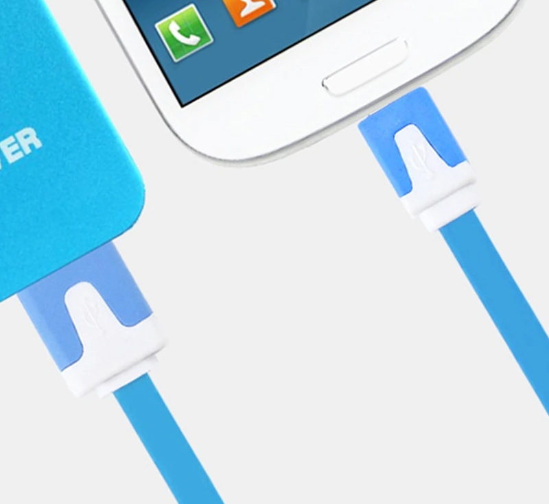 Cavo Flat USB AM a Micro USB M Azzurro 1m - immagine 4