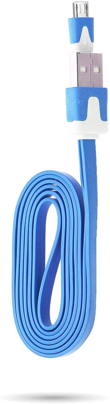 Cavo Flat USB AM a Micro USB M Azzurro 1m - immagine 6