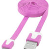 Cavo Flat USB AM a Micro USB M Rosa 1m