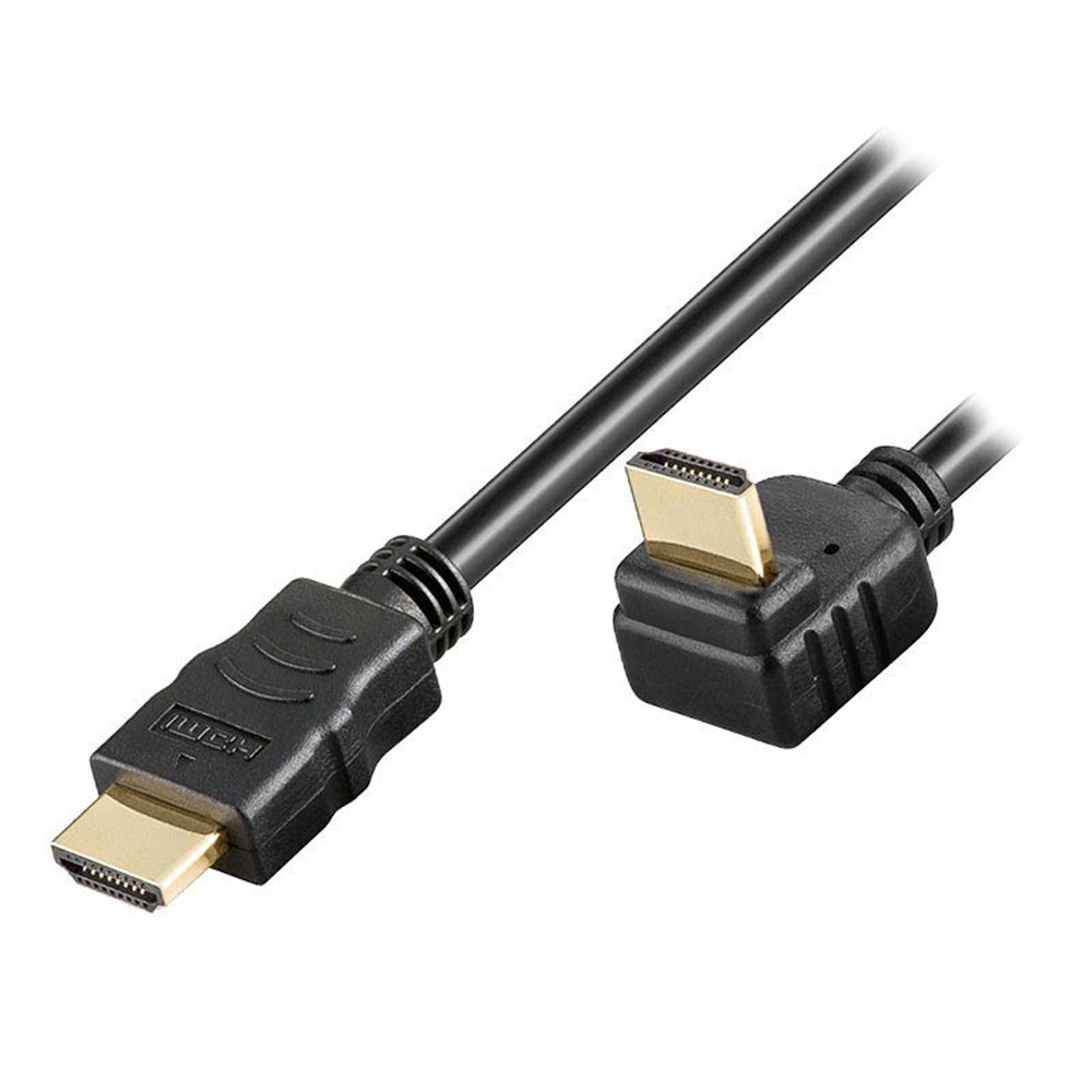Cavo HDMI High Speed con Ethernet A/A M/M Angolato 1 m Nero