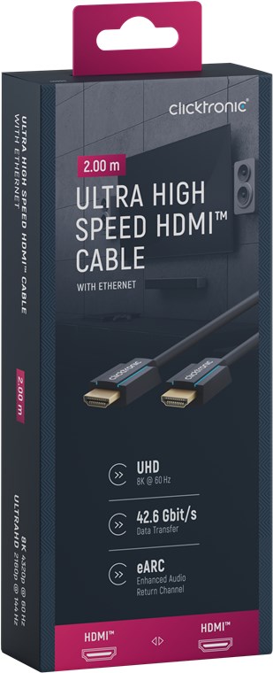 Cavo HDMI Ultra High Speed A/A M/M Alta Qualità eARC 2m - immagine 2