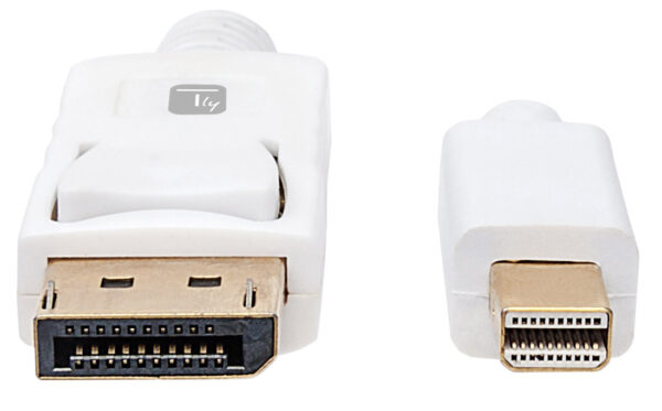 Cavo Mini DisplayPort Maschio a DisplayPort Maschio 4K 60Hz 1m Bianco - immagine 2