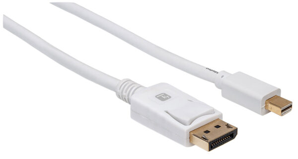 Cavo Mini DisplayPort Maschio a DisplayPort Maschio 4K 60Hz 1m Bianco - immagine 3