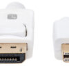 Cavo Mini DisplayPort Maschio a DisplayPort Maschio 4K 60Hz 2m Bianco - immagine 2