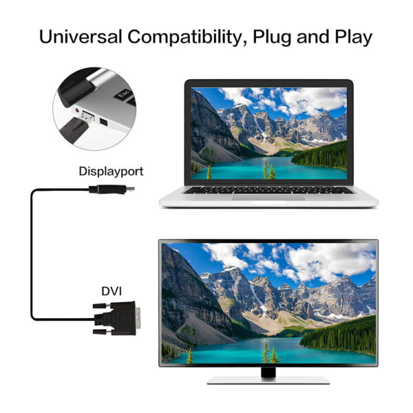 Cavo Monitor DisplayPort a DVI 3 m - immagine 5