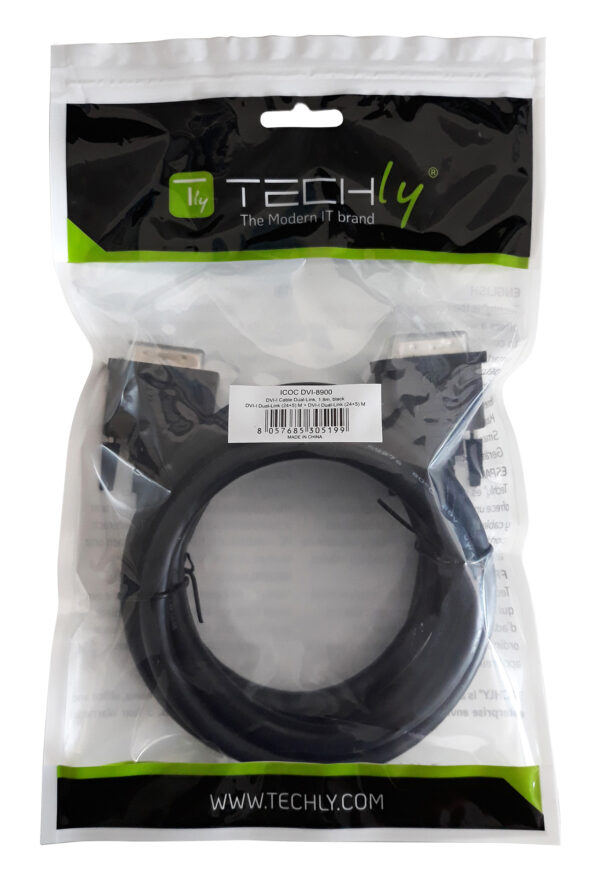 Cavo Monitor DVI Analogico digitale  M/M Dual Link 1,8 mt (DVI-I) - immagine 2