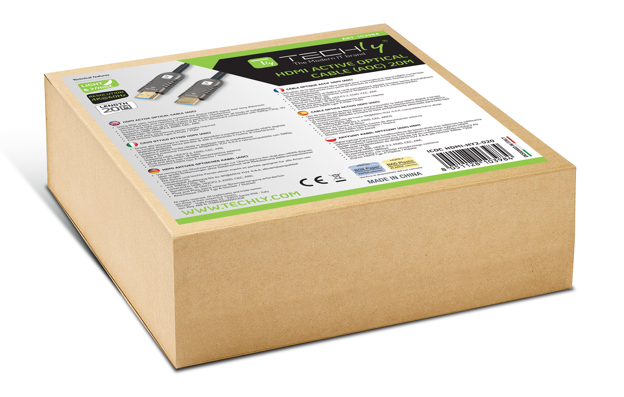 Cavo Ottico Attivo HDMI™ 2.0 AOC 4K 18Gbps HDMI™ A/A M/M 20m - immagine 2