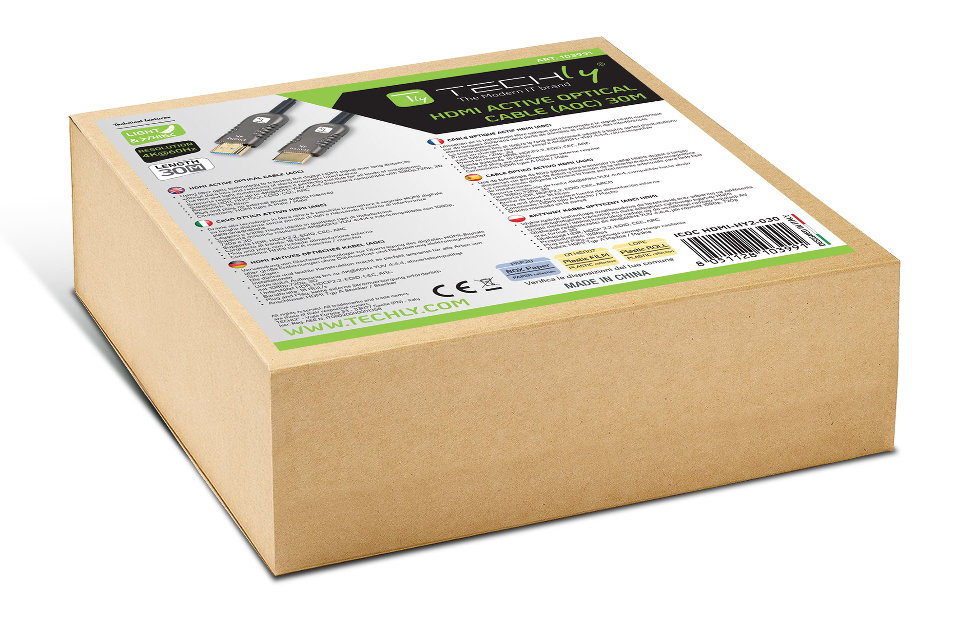 Cavo Ottico Attivo HDMI™ 2.0 AOC 4K 18Gbps HDMI™ A/A M/M 30m - immagine 2