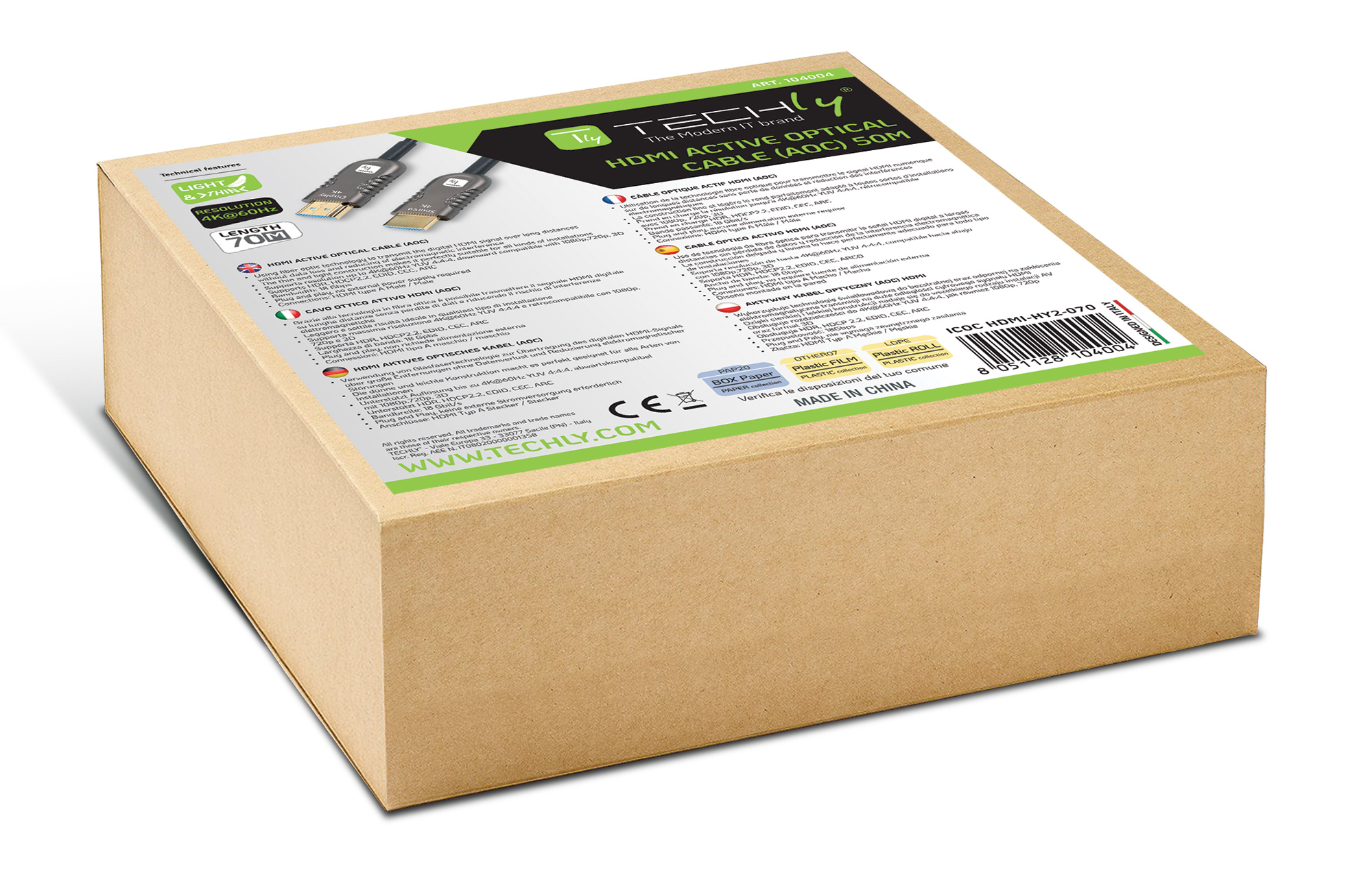 Cavo Ottico Attivo HDMI™ 2.0 Active Optical Cable 4K 18Gbps HDMI™ A/A M/M 70m - immagine 2