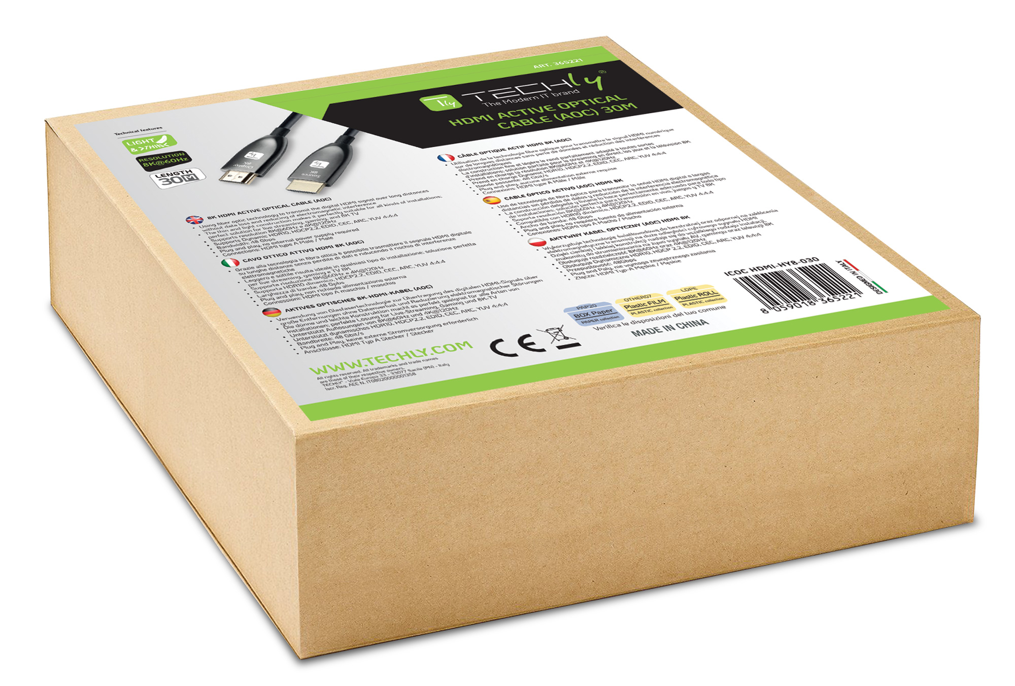 Cavo Ottico Attivo HDMI™ 2.1 Active Optical Cable 8K 48Gbps ARC HDMI™ A/A M/M 30m - immagine 2