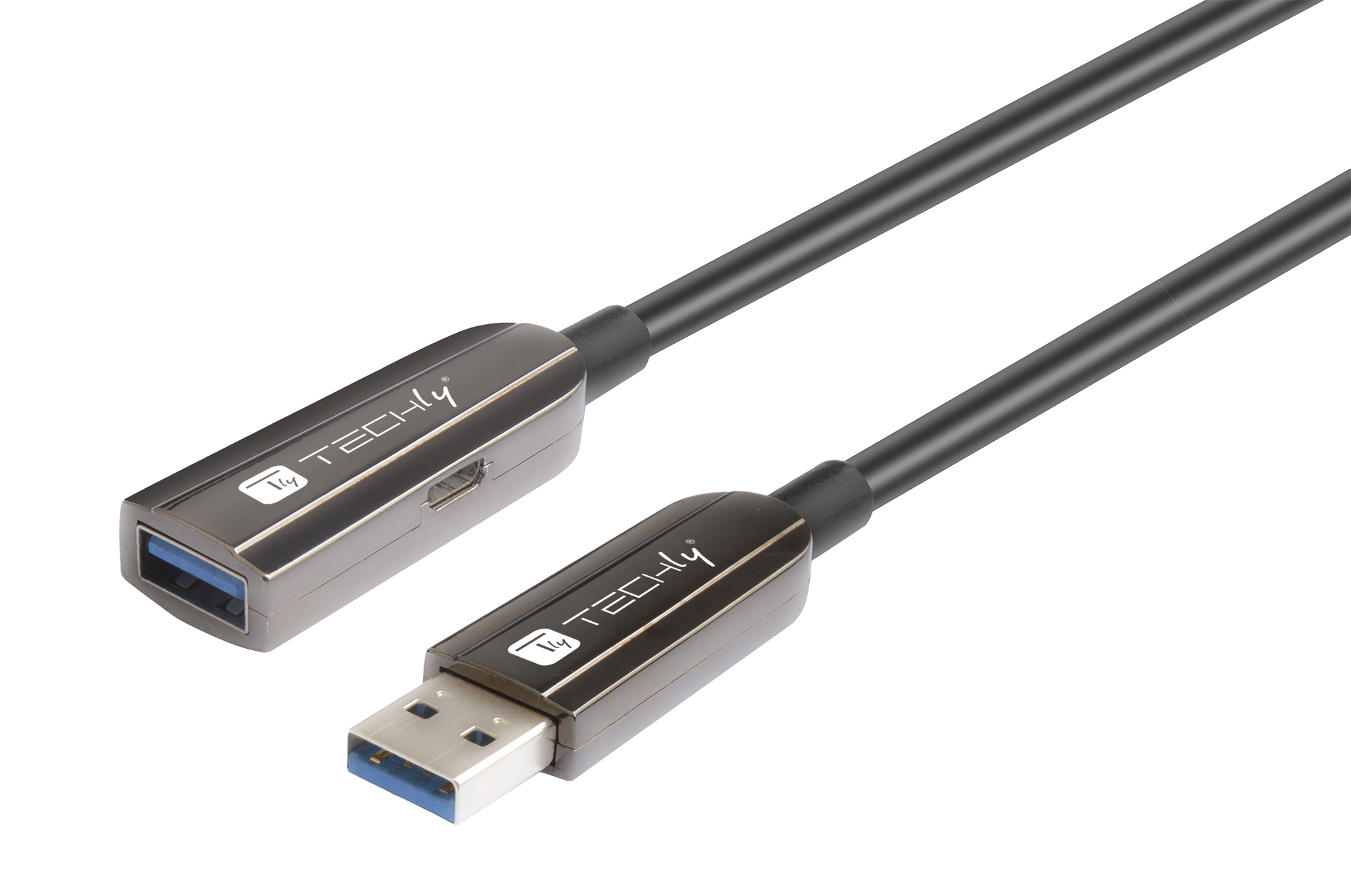 Cavo Ottico Attivo USB 3.0 SuperSpeed Active Optical Cable USB A M/F 100m Nero - immagine 4