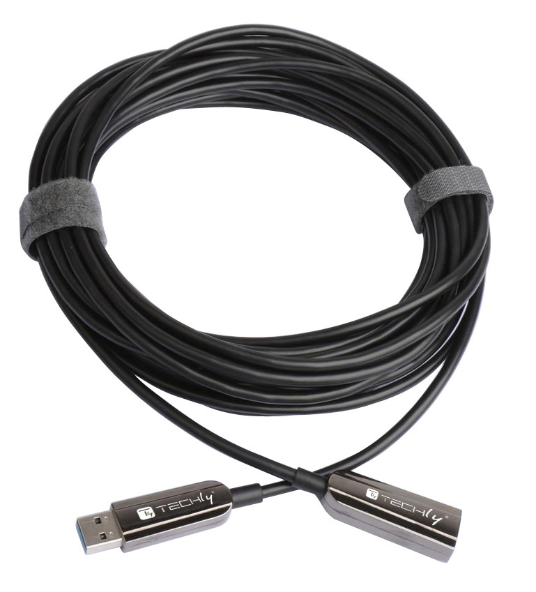 Cavo Ottico Attivo USB 3.0 SuperSpeed Active Optical Cable USB A M/F 100m Nero - immagine 5