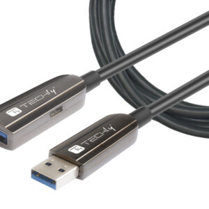 Cavo Ottico Attivo USB 3.0 SuperSpeed Active Optical Cable USB A M/F 100m Nero