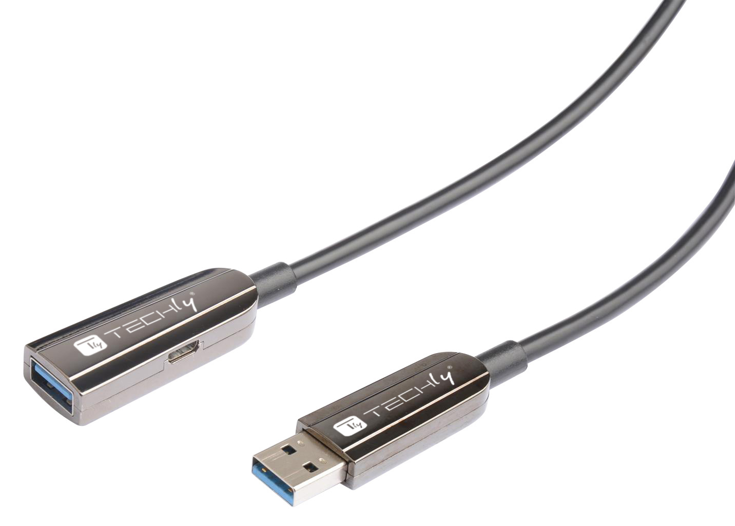 Cavo Ottico Attivo USB 3.0 SuperSpeed Active Optical Cable USB A M/F 20m Nero - immagine 2