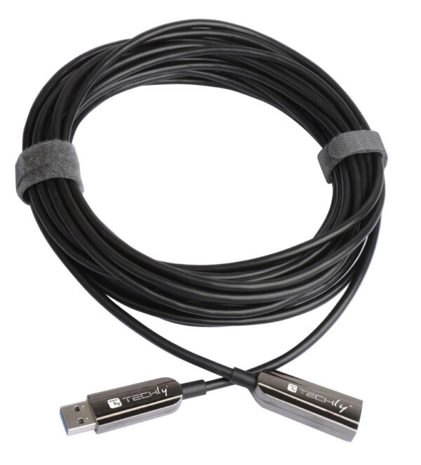 Cavo Ottico Attivo USB 3.0 SuperSpeed Active Optical Cable USB A M/F 30m Nero - immagine 5