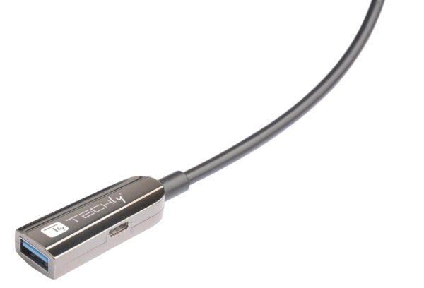 Cavo Ottico Attivo USB 3.0 SuperSpeed Active Optical Cable USB A M/F 30m Nero - immagine 3