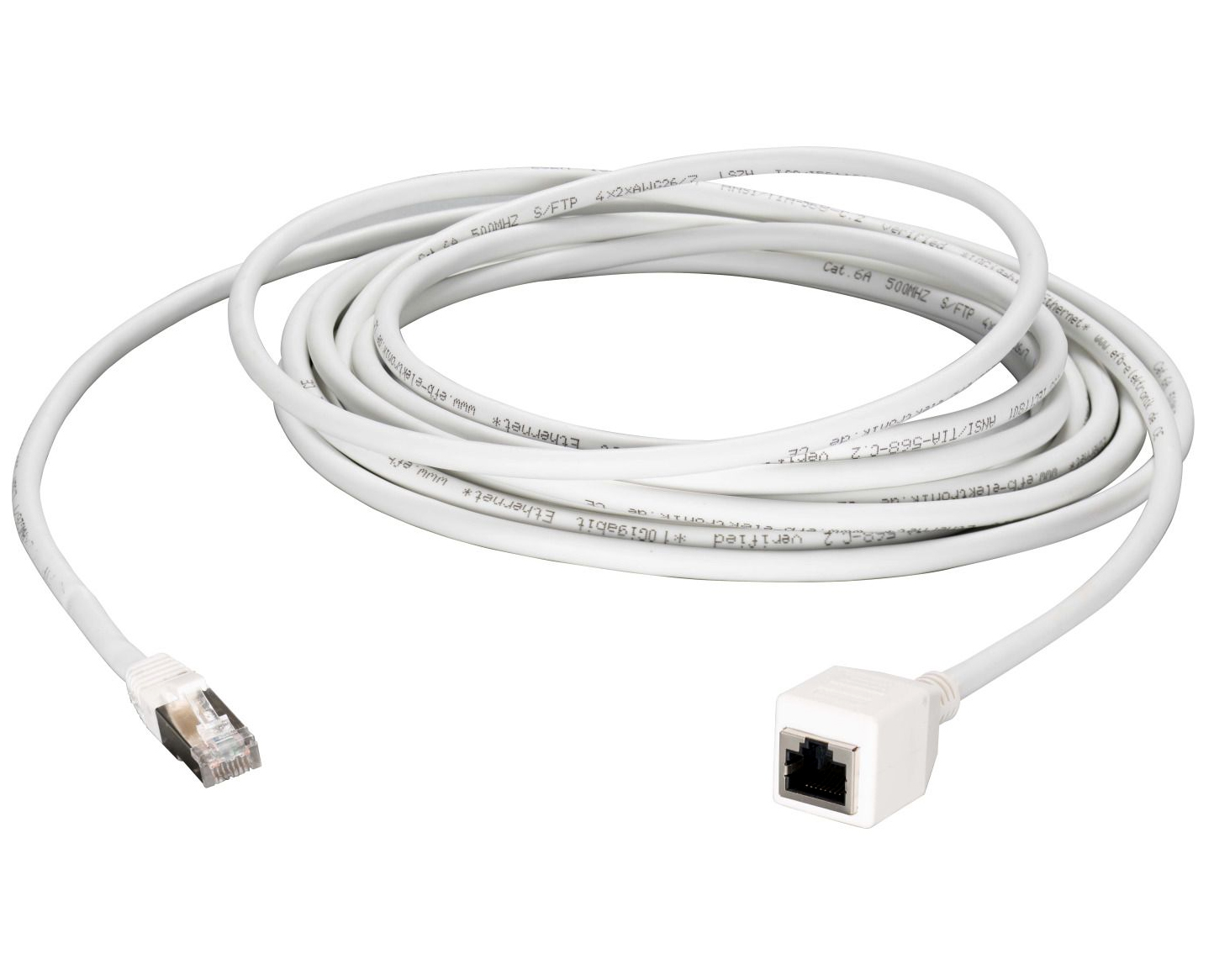 Cavo Patch RJ45 di Prolunga CAT 6A S/FTP AWG26 5m Bianco - immagine 2