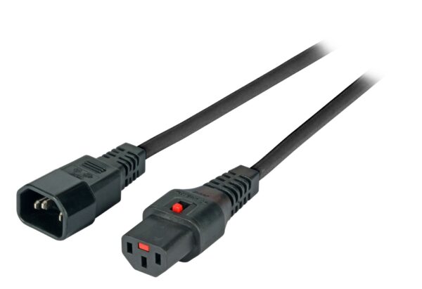 Cavo Prolunga C14 180° a C13 180° con Blocco IEC 2m - immagine 5