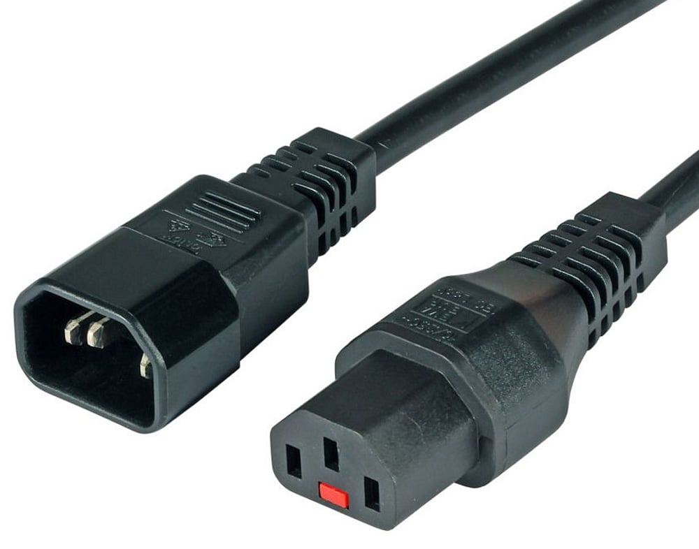 Cavo Prolunga C14 180° a C13 180° con Blocco IEC 2m