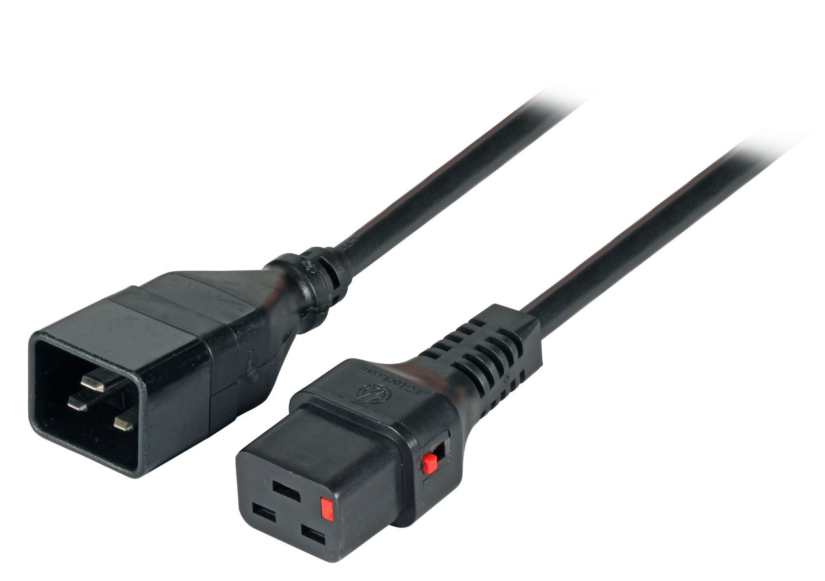 Cavo Prolunga C20 180° a C19 180° con Blocco IEC 1m - immagine 2