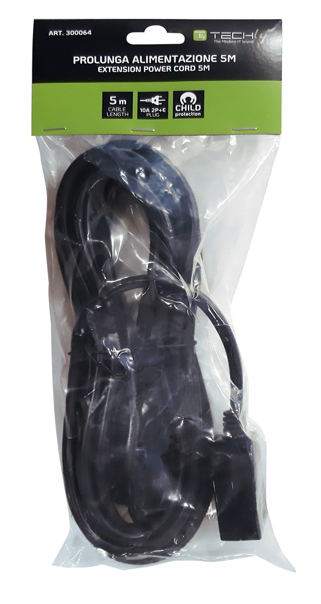 Cavo Prolunga di Alimentazione Italiana 3 poli Presa 10/16A Bipasso Spina 16A 3 metri - immagine 2