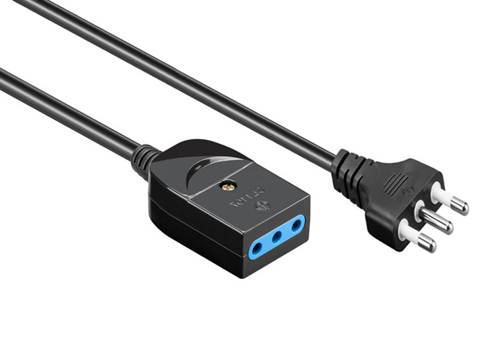 Cavo Prolunga di Alimentazione Italiana 3 poli Presa 10A Spina 10A 2P+T 3 metri - immagine 3