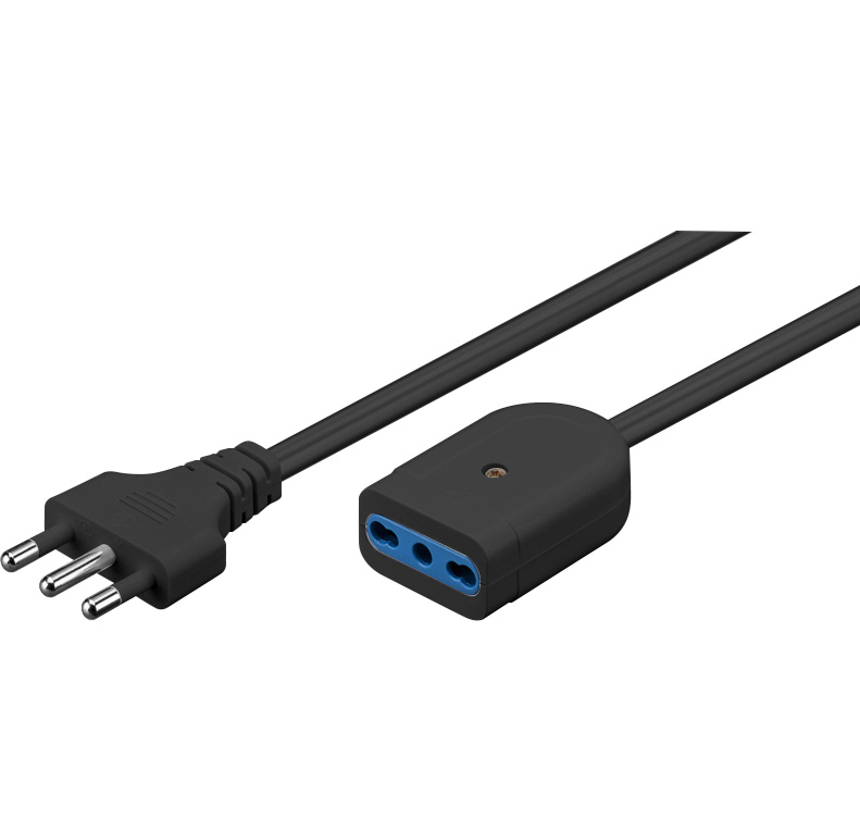 Cavo Prolunga di Alimentazione Italiana 3 poli Presa 10/16A Bipasso Spina 16A 3 metri