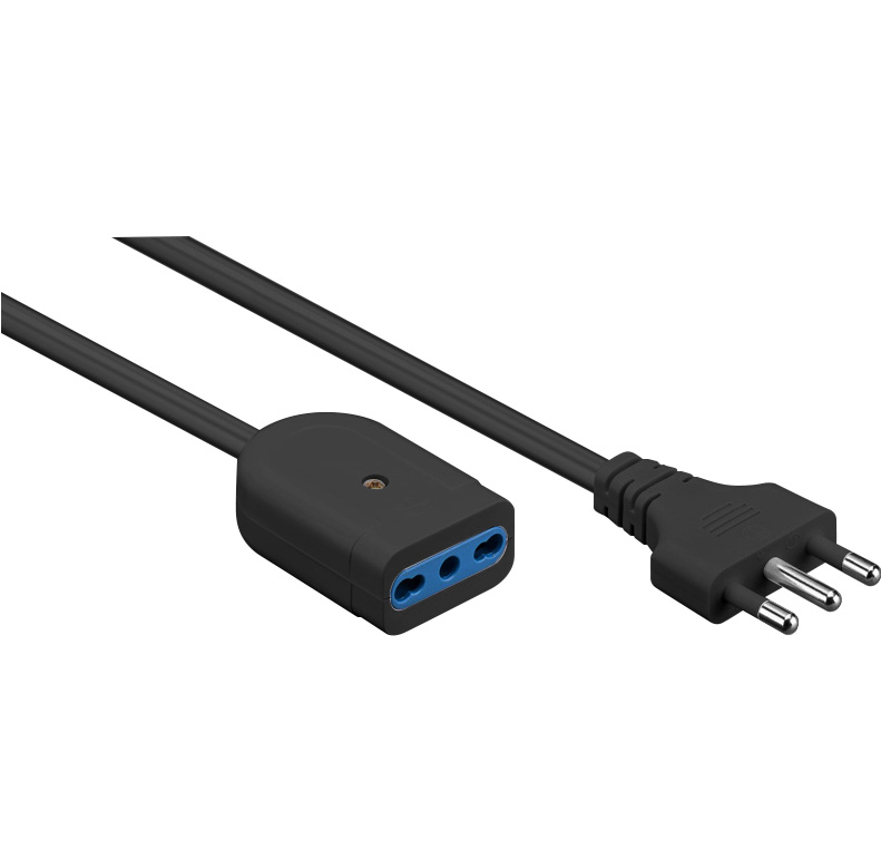 Cavo Prolunga di Alimentazione Italiana 3 poli Presa 10/16A Bipasso Spina 16A 5m - immagine 3