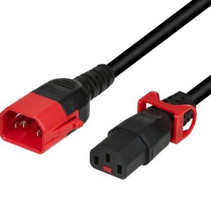 Cavo Prolunga Dual-Lock C14 180° a C13 180° 1m