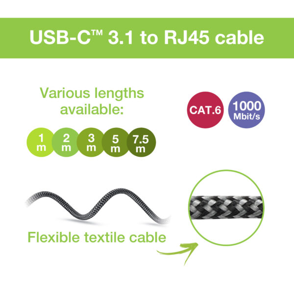Cavo USB-C™ Maschio a Ethernet RJ45 Maschio 5m - immagine 5