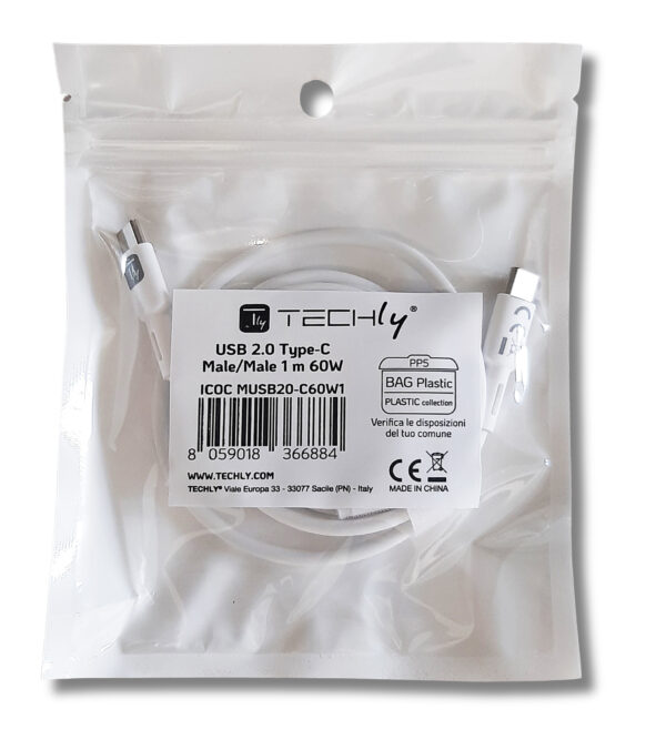 Cavo USB-C™ Maschio/Maschio USB 2.0 2m Bianco - immagine 2