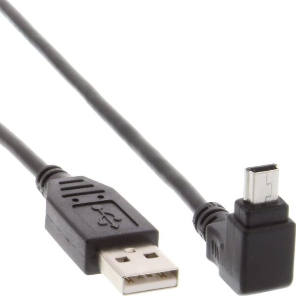 Cavo USB 2.0 A maschio/mini B maschio 90° 1,8 m Nero - immagine 3