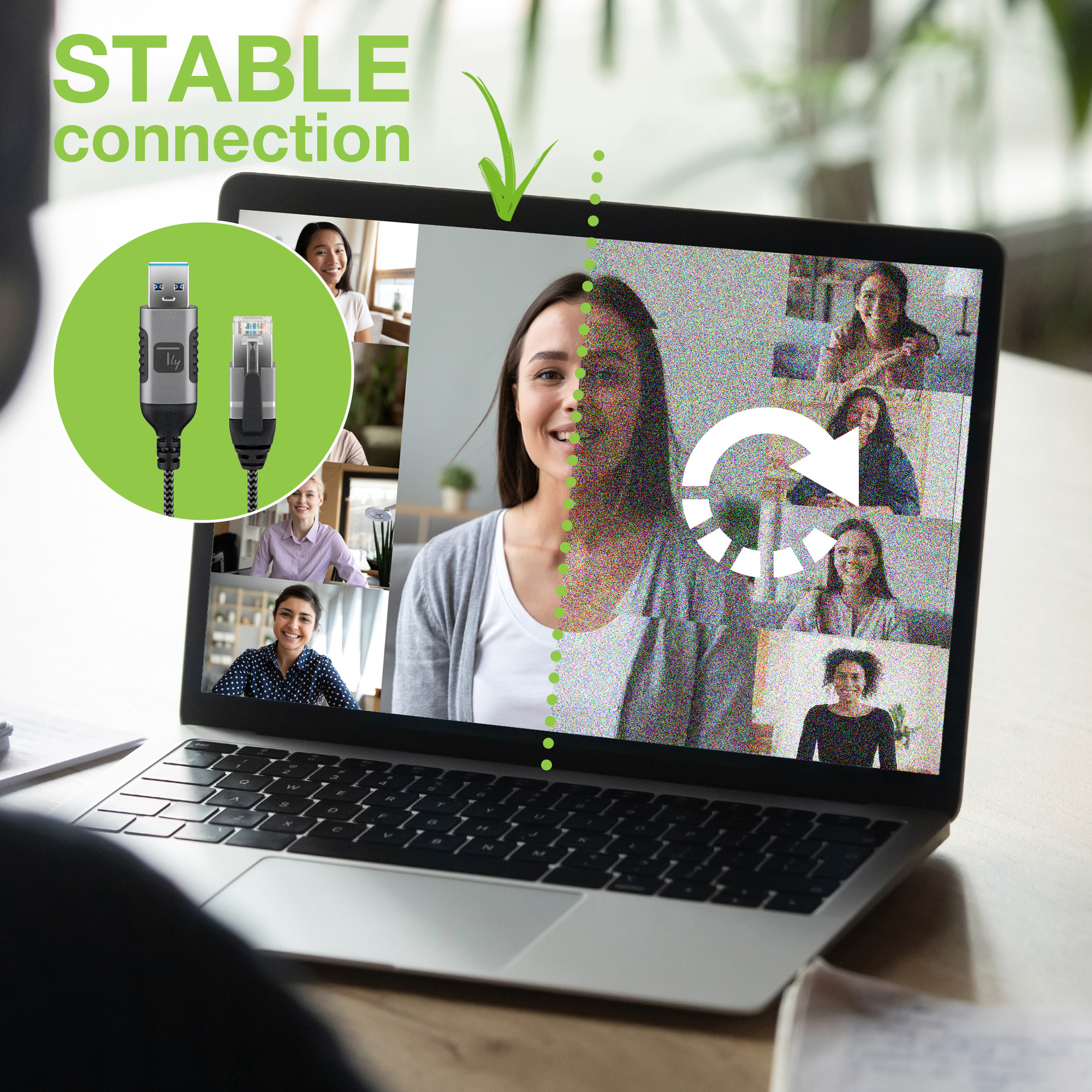 Cavo USB 3.0 Tipo A Maschio a Ethernet RJ45 Maschio 7,5m - immagine 6