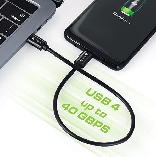 Cavo USB 4 Gen 3 Type-C™ Thunderbolt M/M E-Mark 8K 40Gbps 100W PD 0,8m Nero - immagine 3
