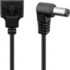 Cavo USB A Maschio a DC 5,5 x 2,1 mm Maschio Angolato 1m nero