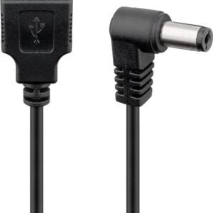 Cavo USB A Maschio a DC 5,5 x 2,1 mm Maschio Angolato 1m nero