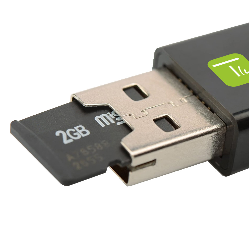 Cavo USB OTG Micro B / USB A con Lettore Micro SD/SDHC 26cm Nero - immagine 3