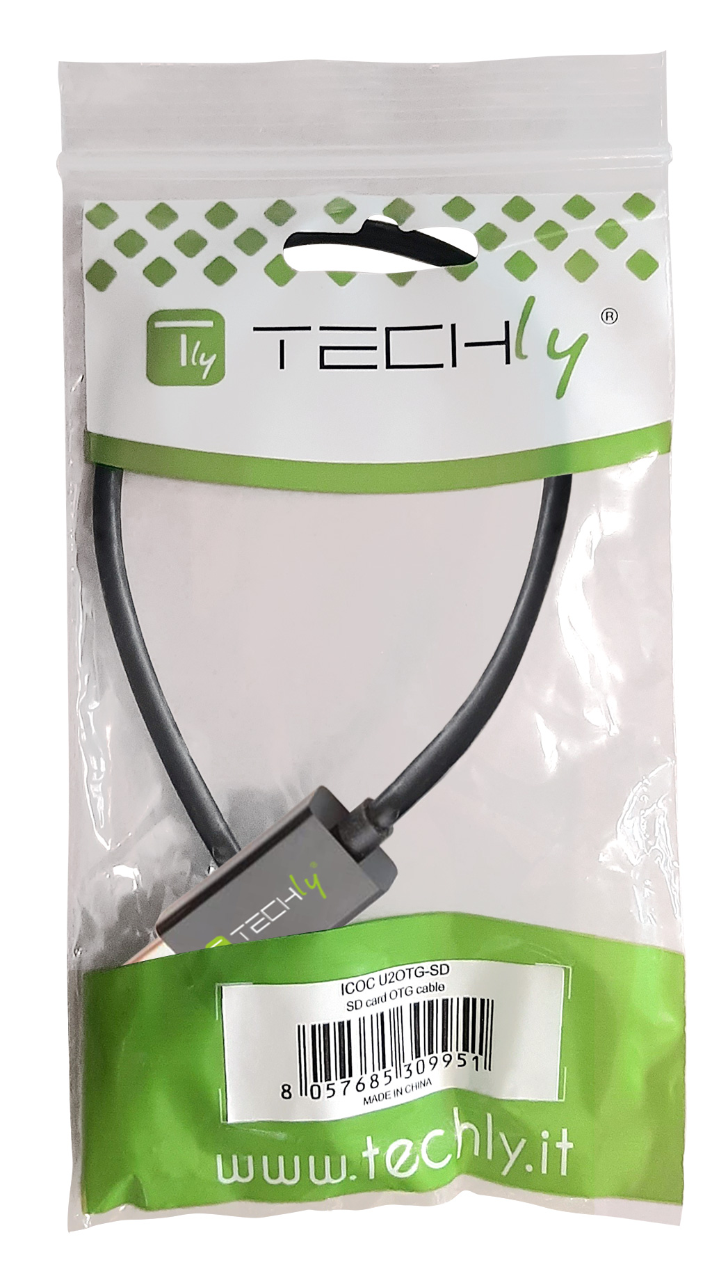 Cavo USB OTG Micro B / USB A con Lettore Micro SD/SDHC 26cm Nero - immagine 2