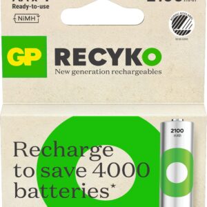 Blister 4 Batterie Ricaricabili AA Stilo 2100 mAh GP ReCyko