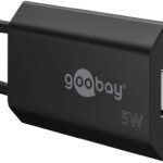 Caricatore USB 1A 5W Compatto Spina Europea Nero