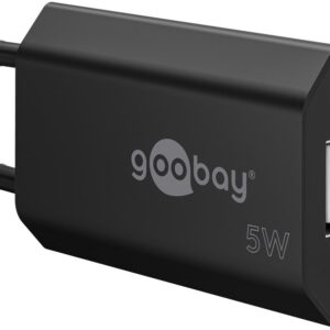 Caricatore USB 1A 5W Compatto Spina Europea Nero