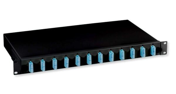 Cassetto Ottico 19'' con 12 bussole SC Duplex Monomodale Nero