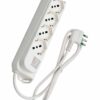 Multipresa 4 Posti Schuko con Interruttore e Cavo 1,5m Bianca